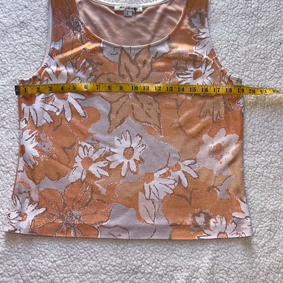 St. John Floral Tank Top - Orange and White - Picture 2 of 6
